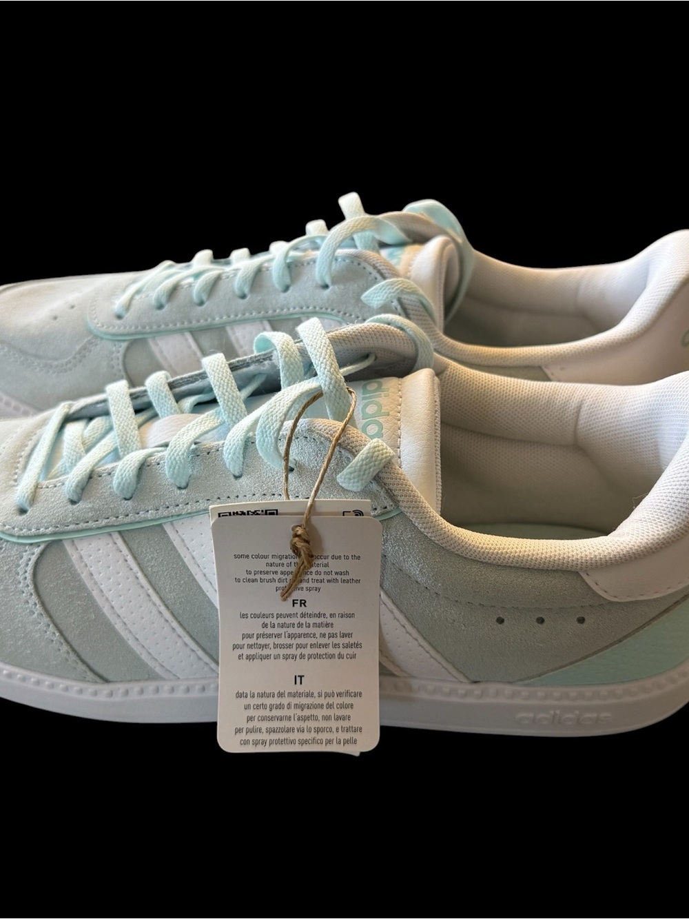 adidas Women’s Mint Green & White Campus Sneakers